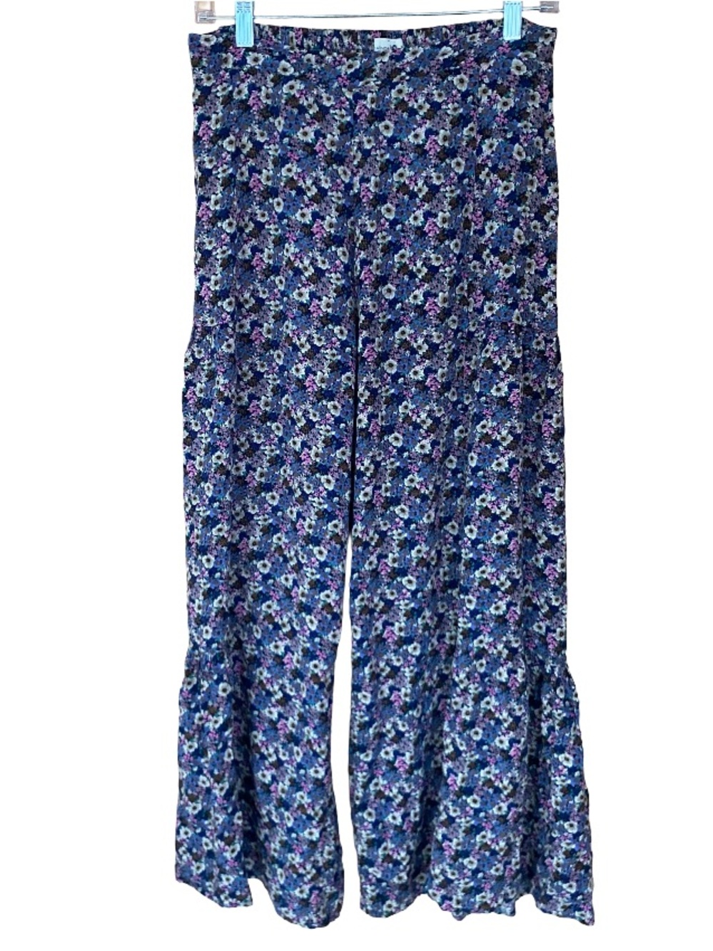 Natural Life purple blue wide leg floral palazzo boho pants size medium - Picture 3 of 7